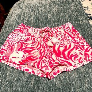 Lilly Pulitzer Pink/White Linen Shorts